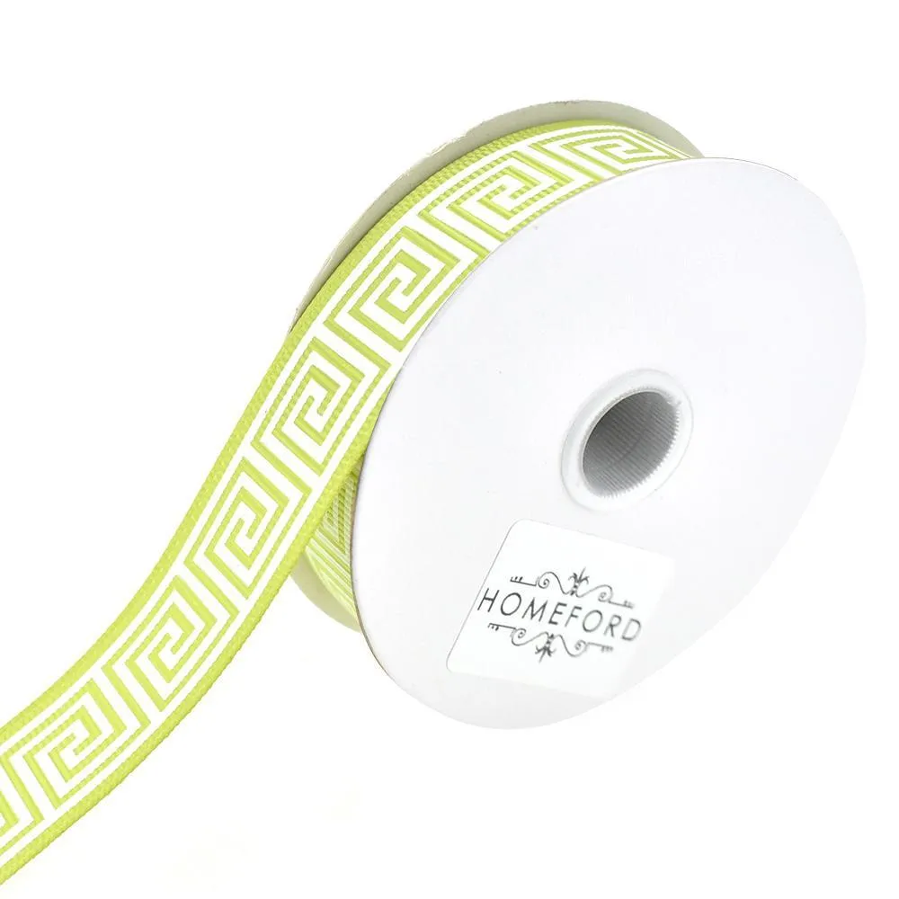 Greek Keys Pattern Printed Ribbon, 7/8-Inch, 4-Yard