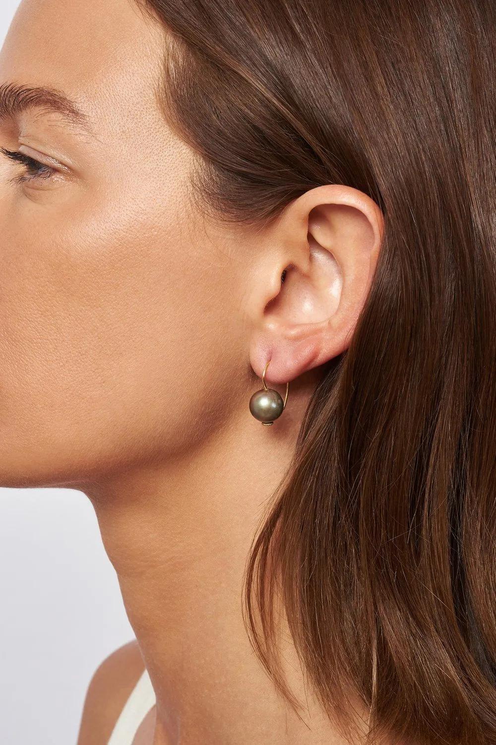 GREEN PEARL ORB EARRINGS