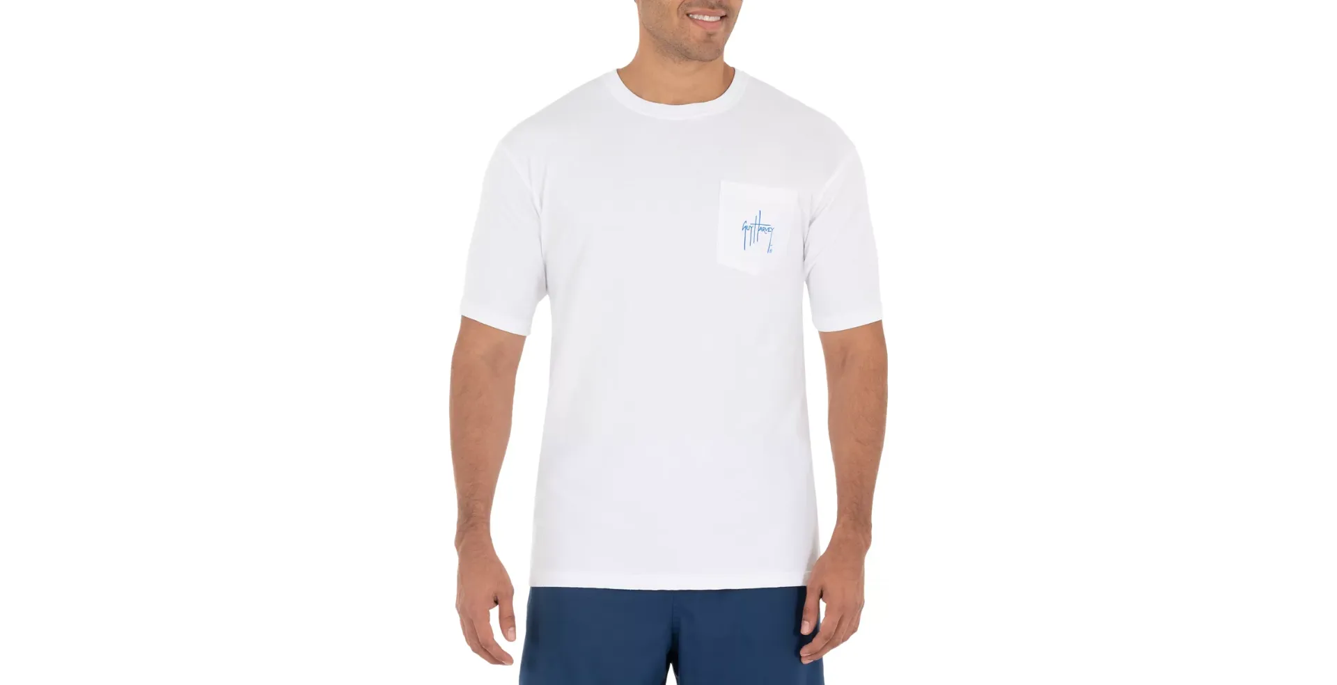 Guy Harvey Billfish Fishing Short-Sleeve T-Shirt for Men - Bright White