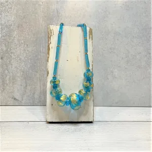Handblown Glass Orb Necklace - Turquoise
