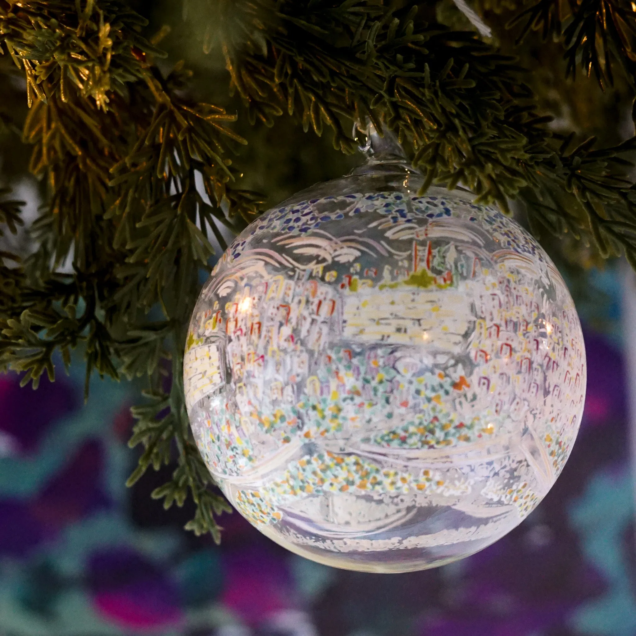 Hanging Glass Art Orb | The Old City