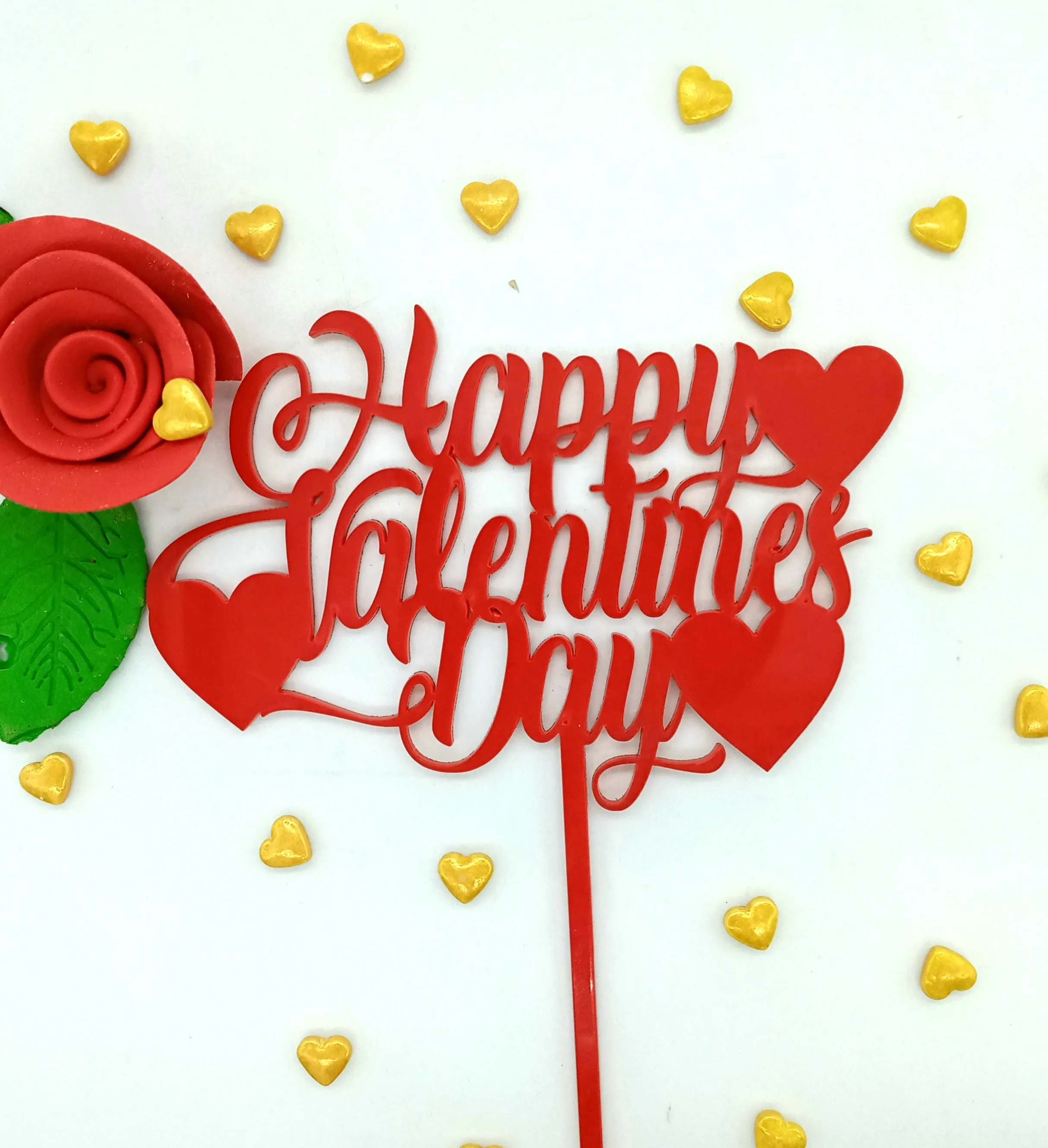 HAPPY VALENTINE'S DAY ACRYLIC TOPPER