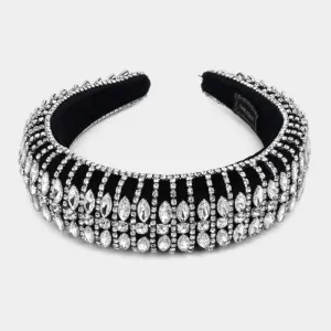 Headband Marquise Stone Cluster Elegant Padded