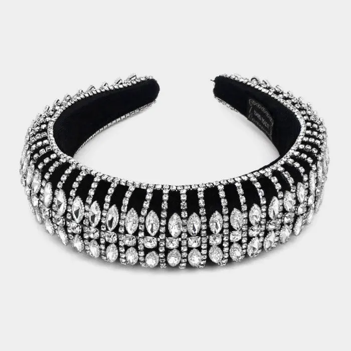 Headband Marquise Stone Cluster Elegant Padded