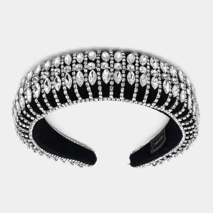 Headband Marquise Stone Cluster Elegant Padded