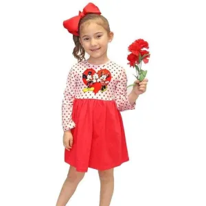 Heart Printed & Polka Dot Printed Dress