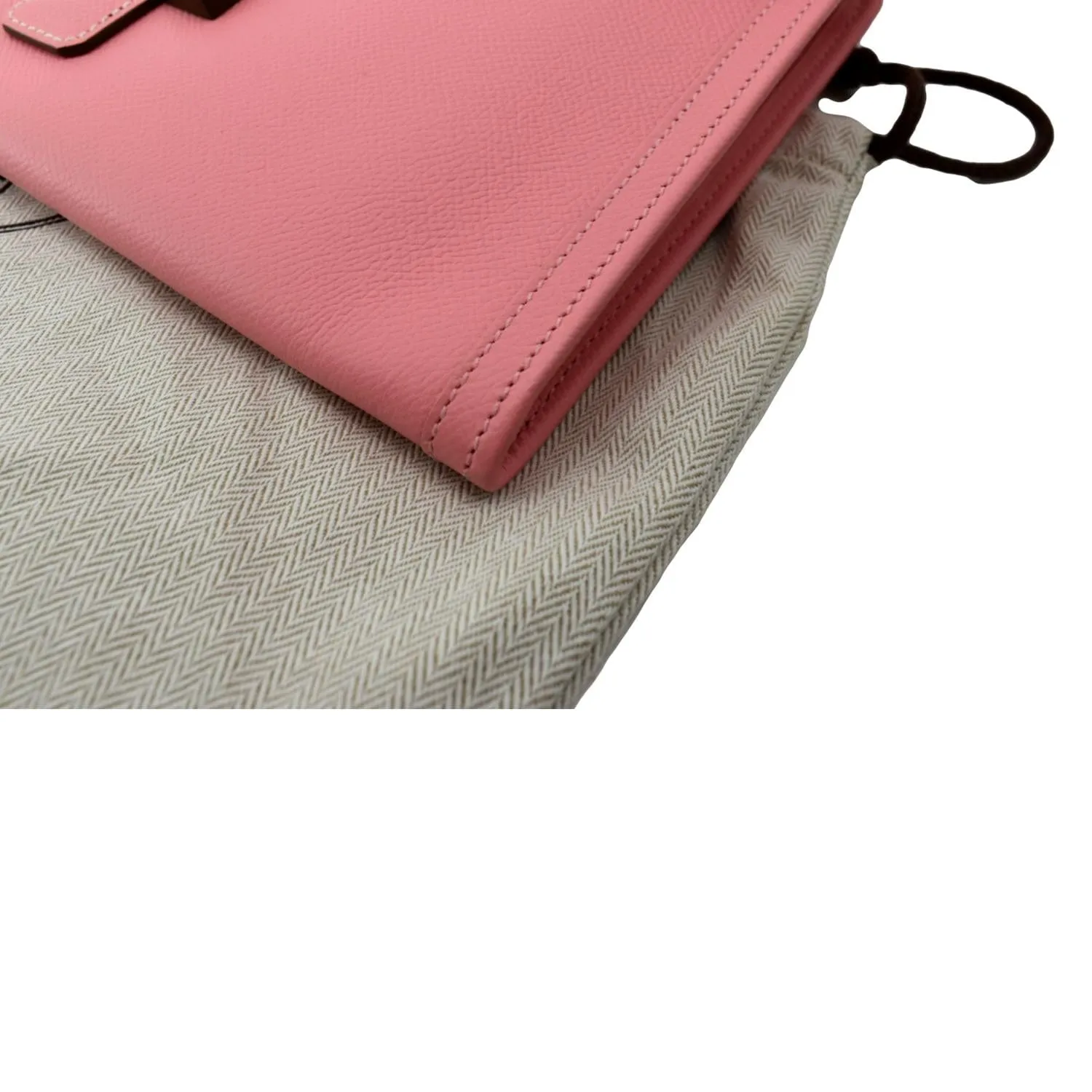 HERMES Jige Elan Calfskin Leather Clutch Wallet Pink