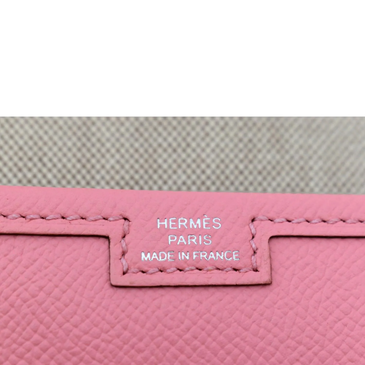 HERMES Jige Elan Calfskin Leather Clutch Wallet Pink