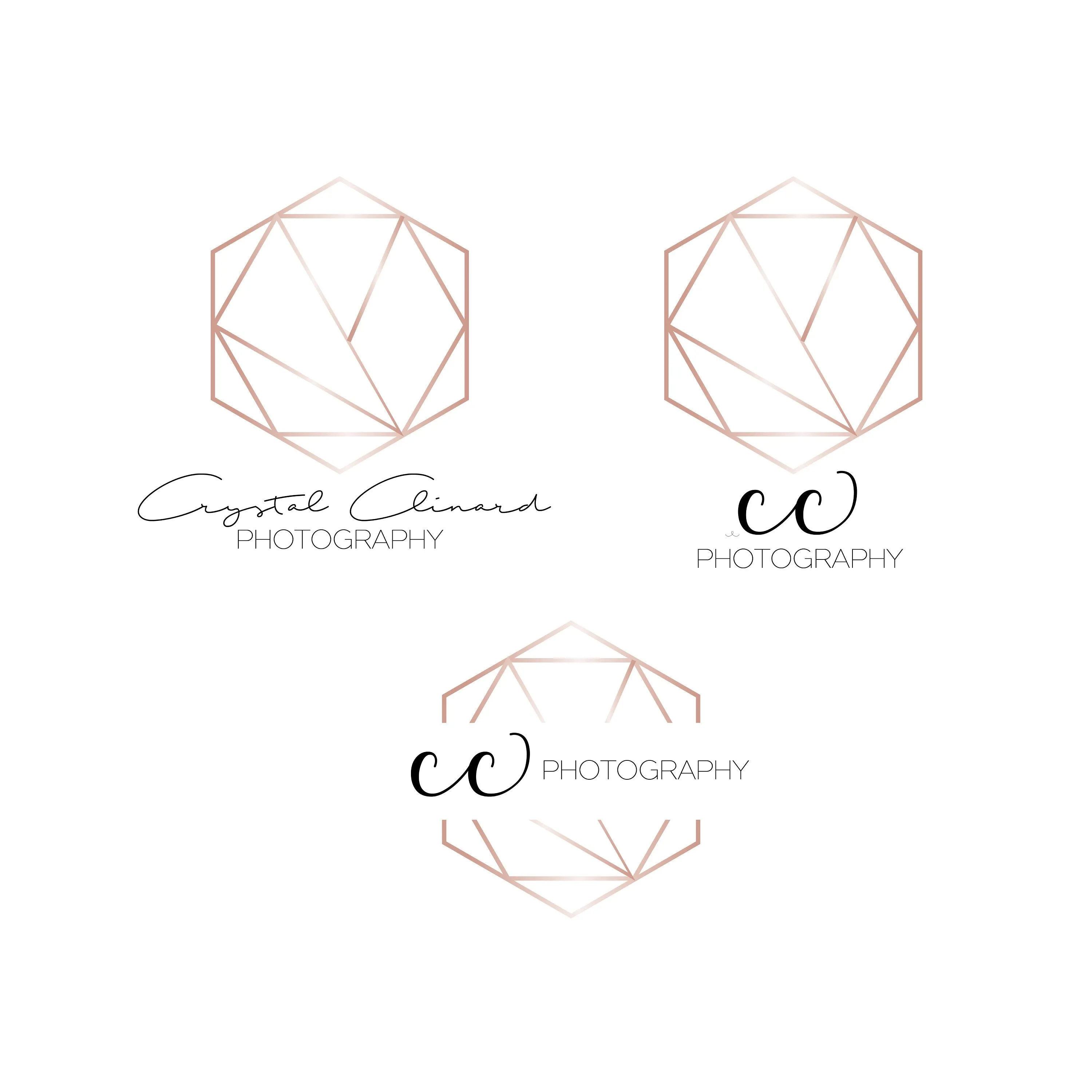 Hexagon Rose Gold Logo - Initials Logo - Simple Logo - Small Business logo - Personal Logo - Shop Logo - Photographer Logo - Logo Design