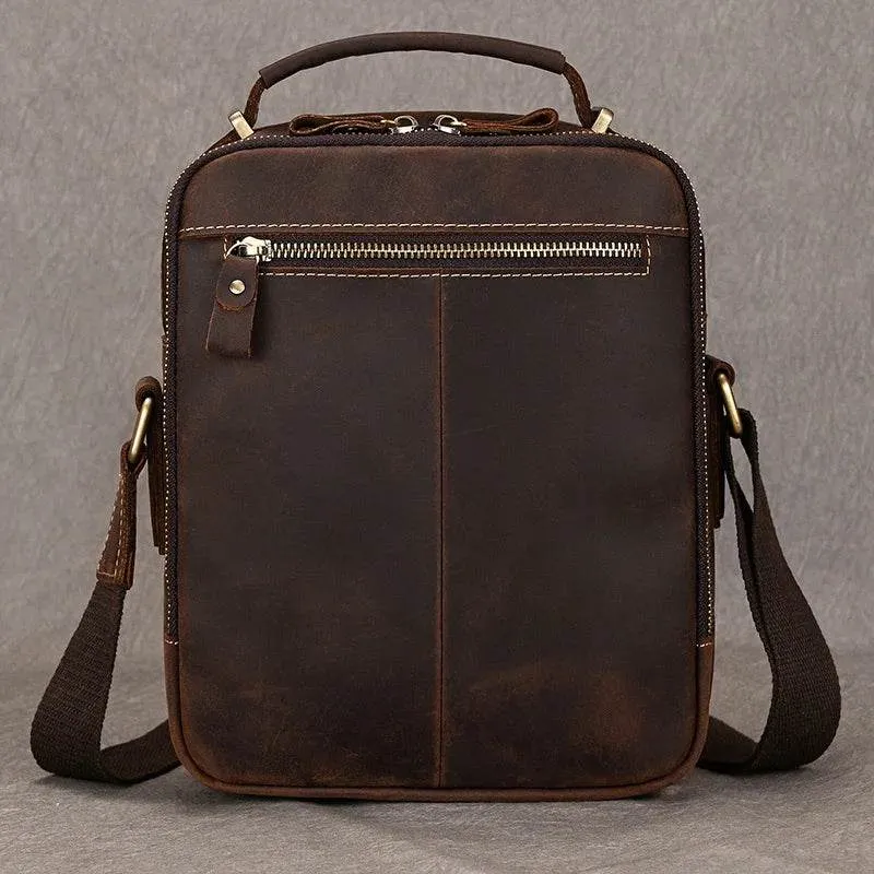 High-Quality Genuine Leather Men’s Crossbody Bag Vintage Sling Bag