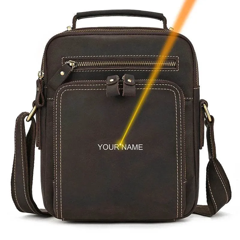High-Quality Genuine Leather Men’s Crossbody Bag Vintage Sling Bag