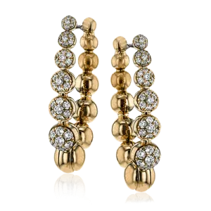 Hoop Earring in 18k Gold with Diamonds