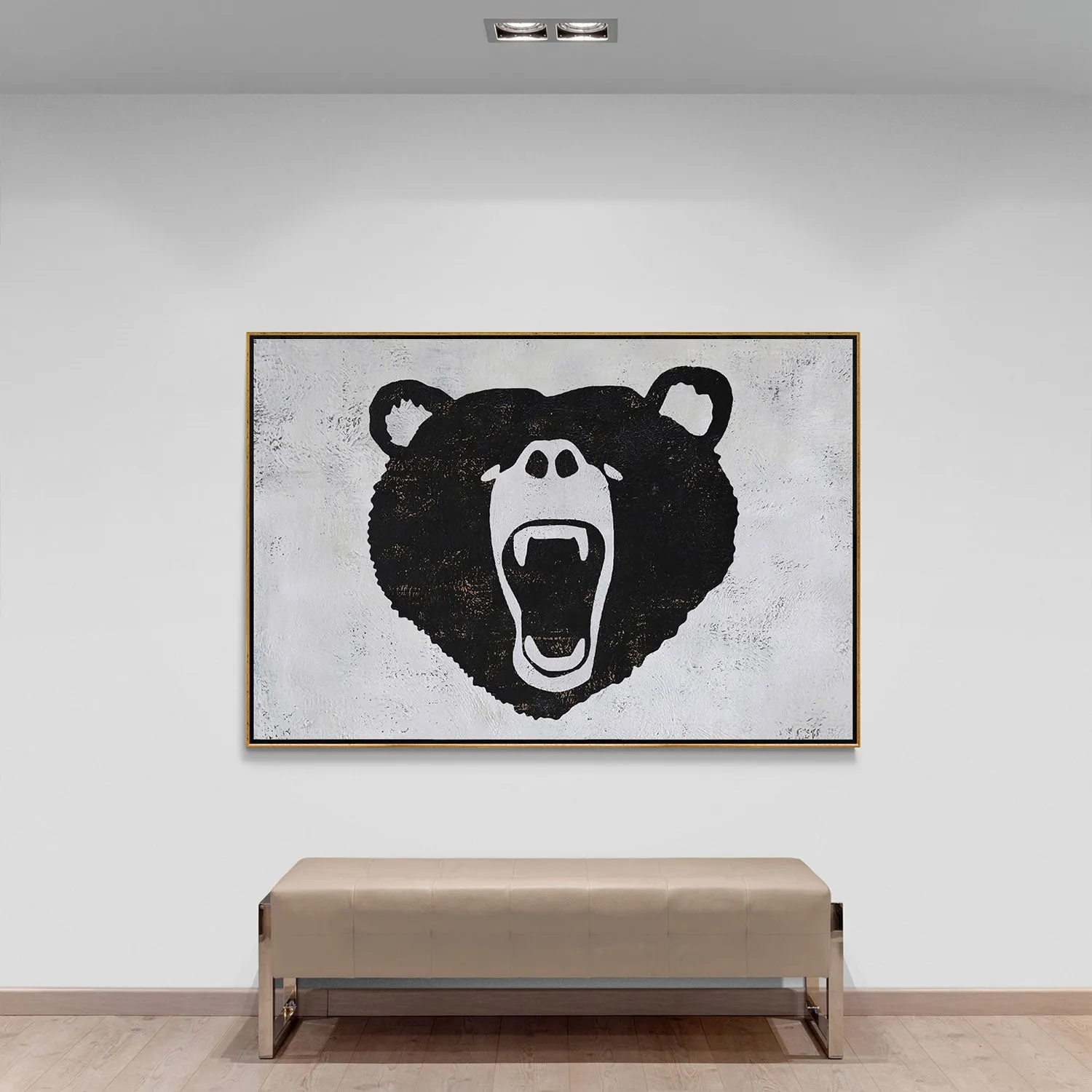 Horizontal Abstract Bear Painting H263H