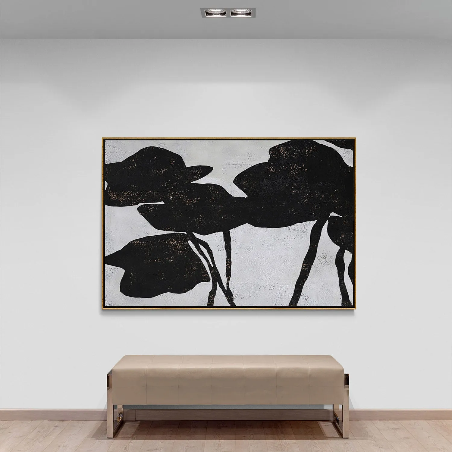 Horizontal Abstract Flower Painting H132H