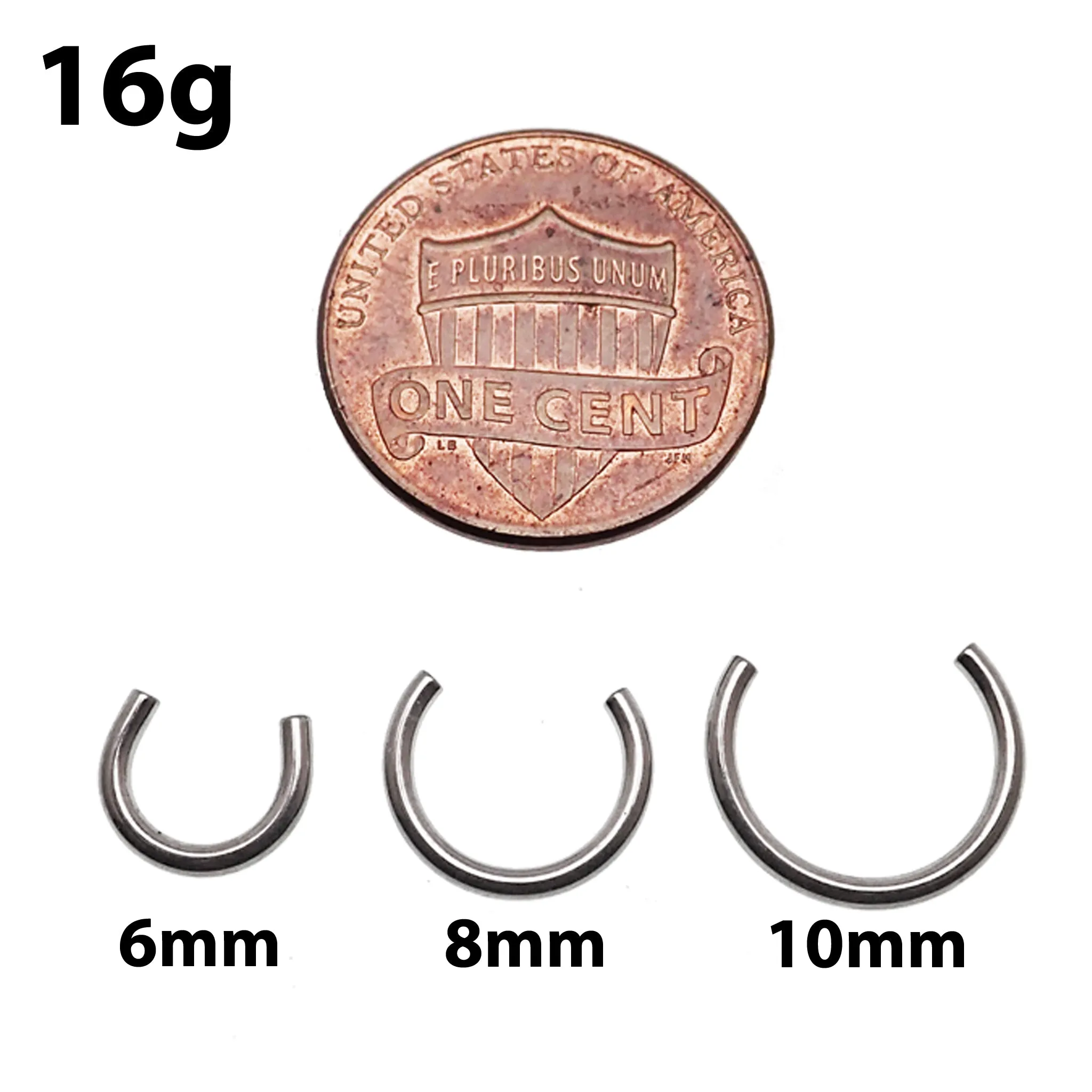 Horseshoe Titanium Circular Ring 16g, 14g