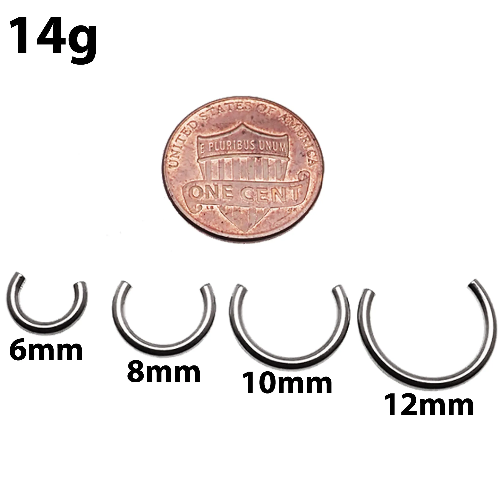 Horseshoe Titanium Circular Ring 16g, 14g