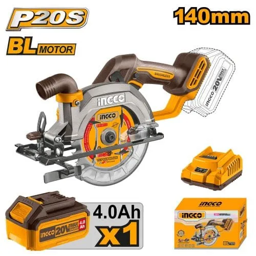 Ingco 5″ Cordless Lithium Ion Circular Saw 20V - CSLI14021