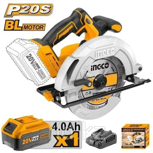 Ingco 7" Cordless Circular Saw 20V with 20V 4.0Ah Battery & Charger - CSLI18511