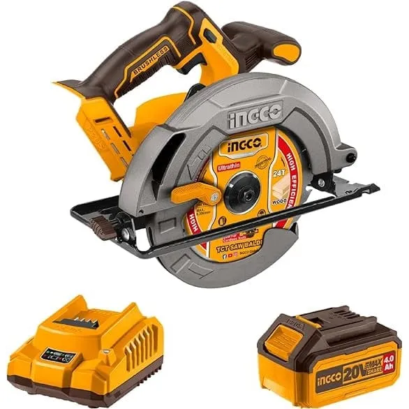 Ingco 7" Cordless Circular Saw 20V with 20V 4.0Ah Battery & Charger - CSLI18511
