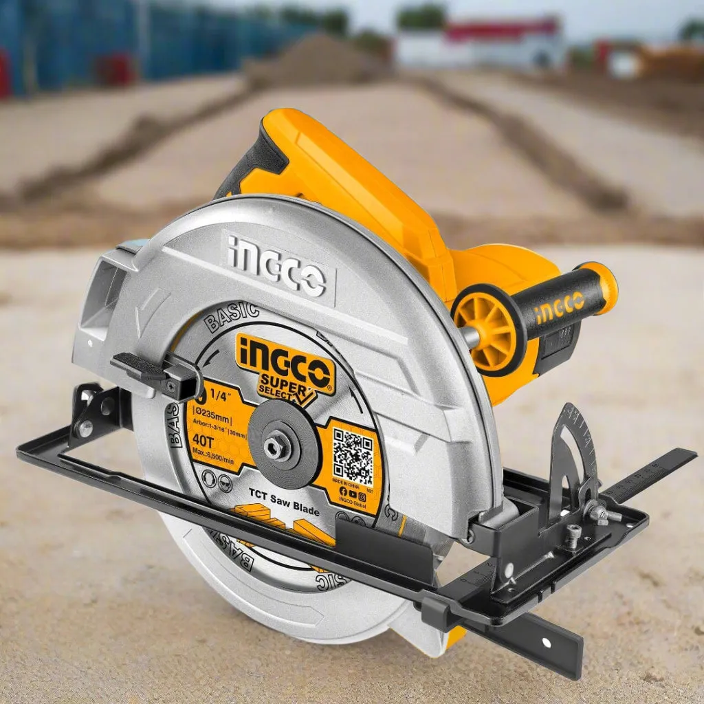 Ingco 9" Circular Saw 2200W with Adjustable Cutting Depth & Bevel – CS23522