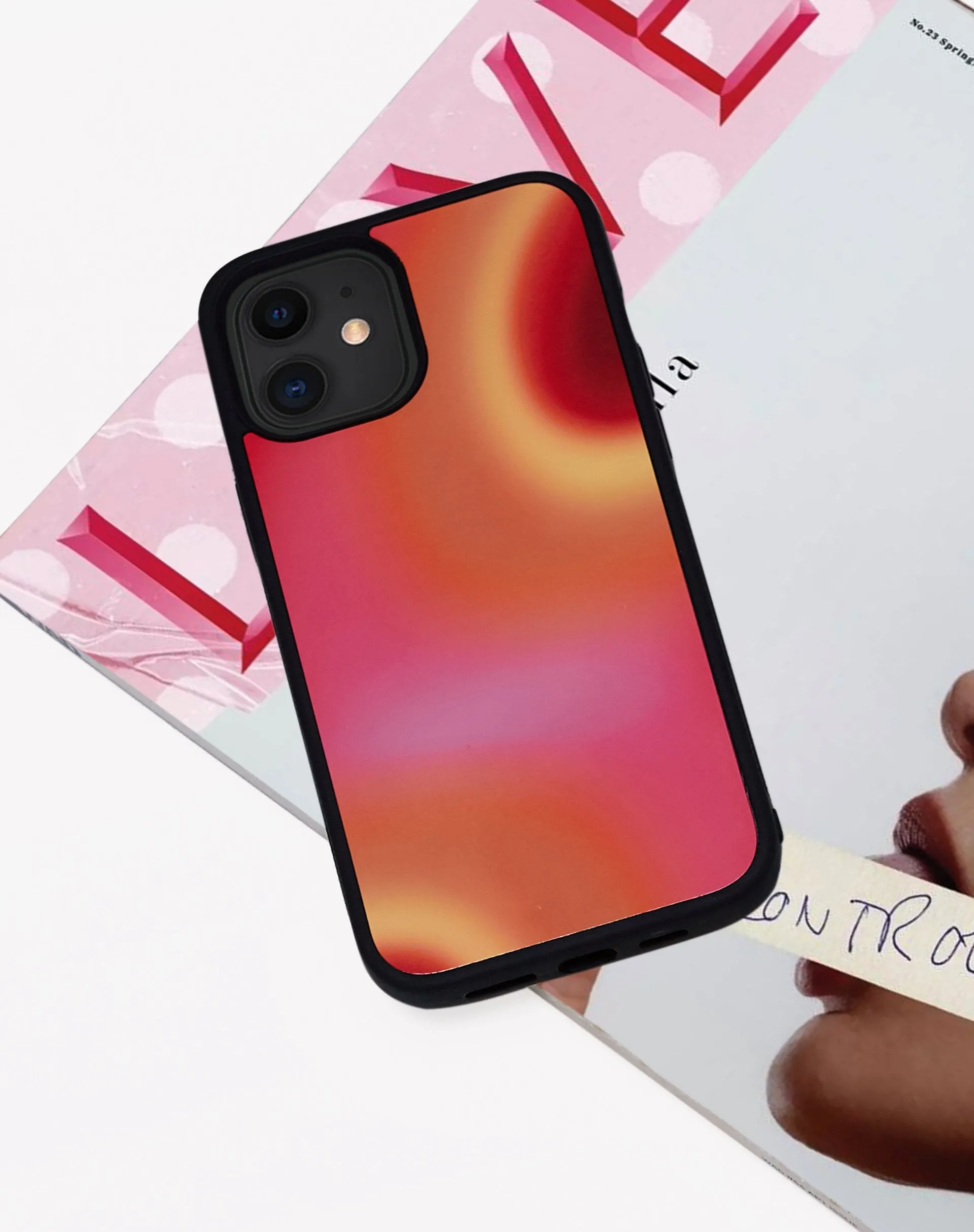 Iphone Case in Triple Orb Pink and Red