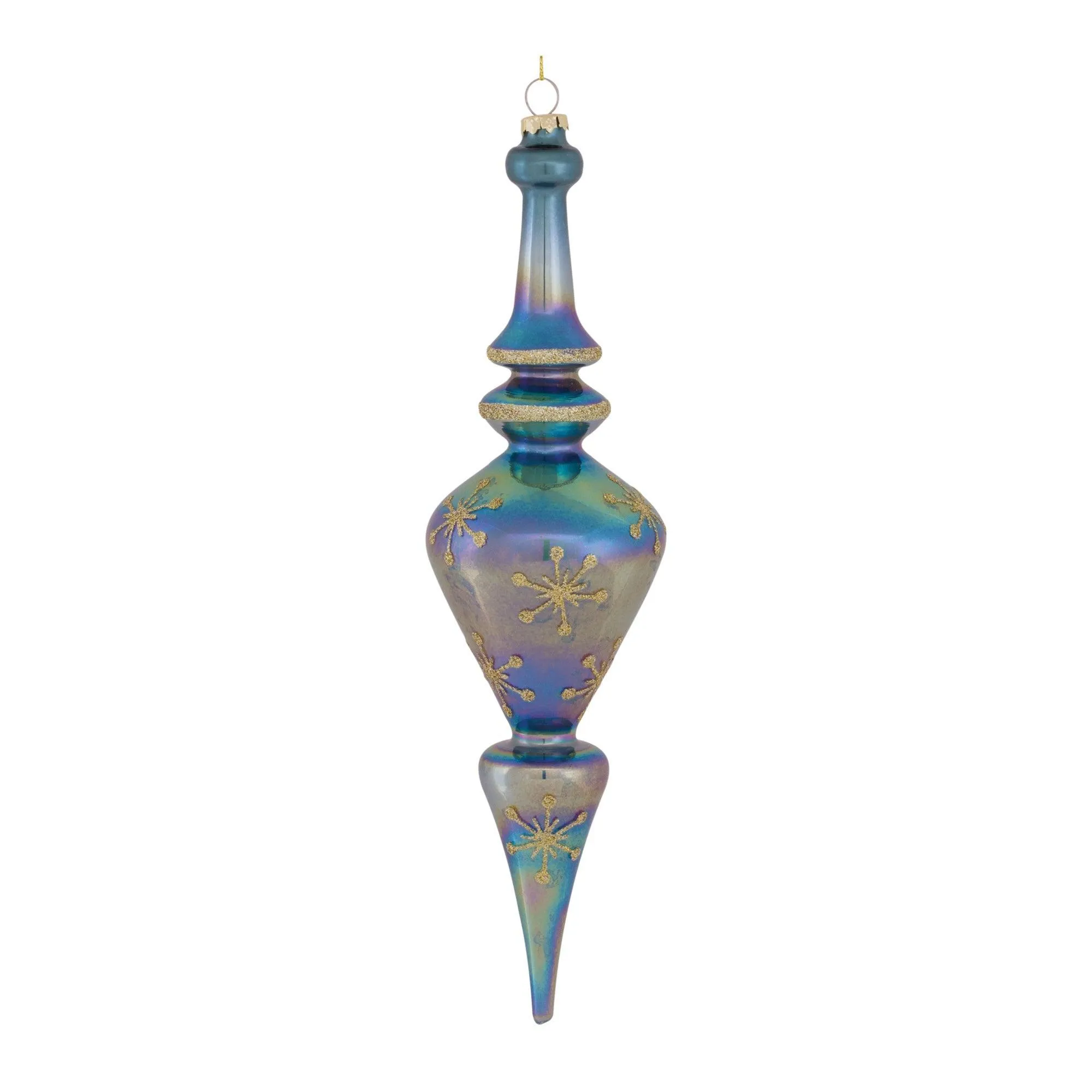 Irredescent Glass Finial Drop Ornament (Set of 6)