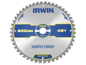 IRWIN Construction Table & Mitre Circular Saw Blade 300 X 30Mm X 48T Atb