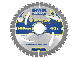 IRWIN Weldtec Circular Saw Blade 165 X 30Mm X 40T Atb