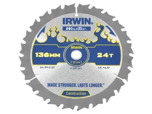 IRWIN Weldtec Cordless Circular Saw Blade 136 X 10Mm X 24T Atb