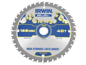 IRWIN Weldtec Cordless Circular Saw Blade 165 X 20Mm X 40T Atb
