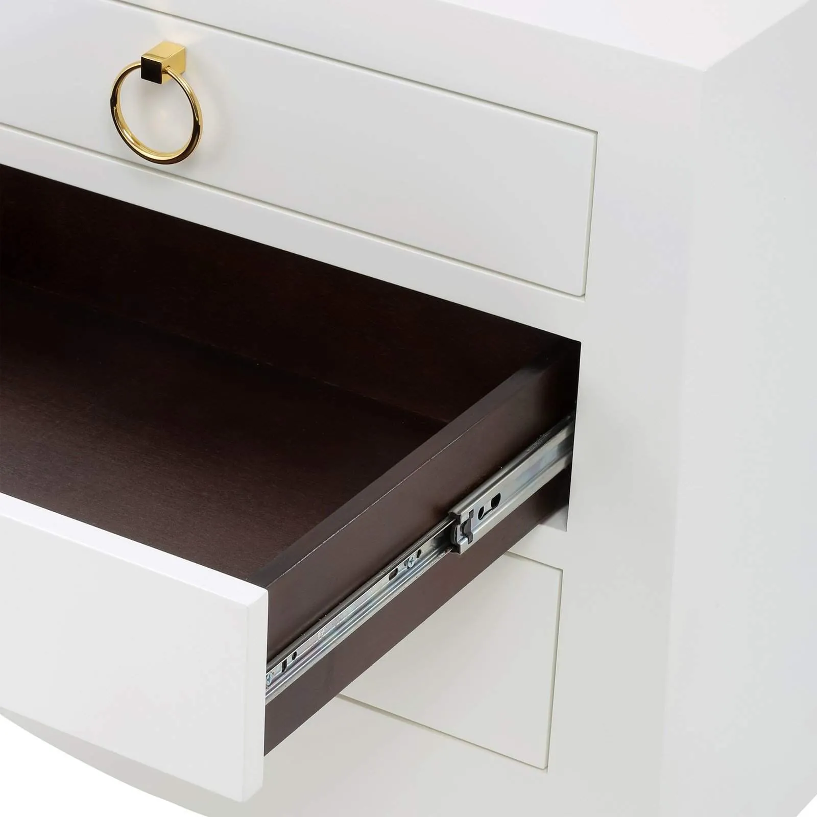 Jacqui 3-Drawer Side  Table / Chiffon White