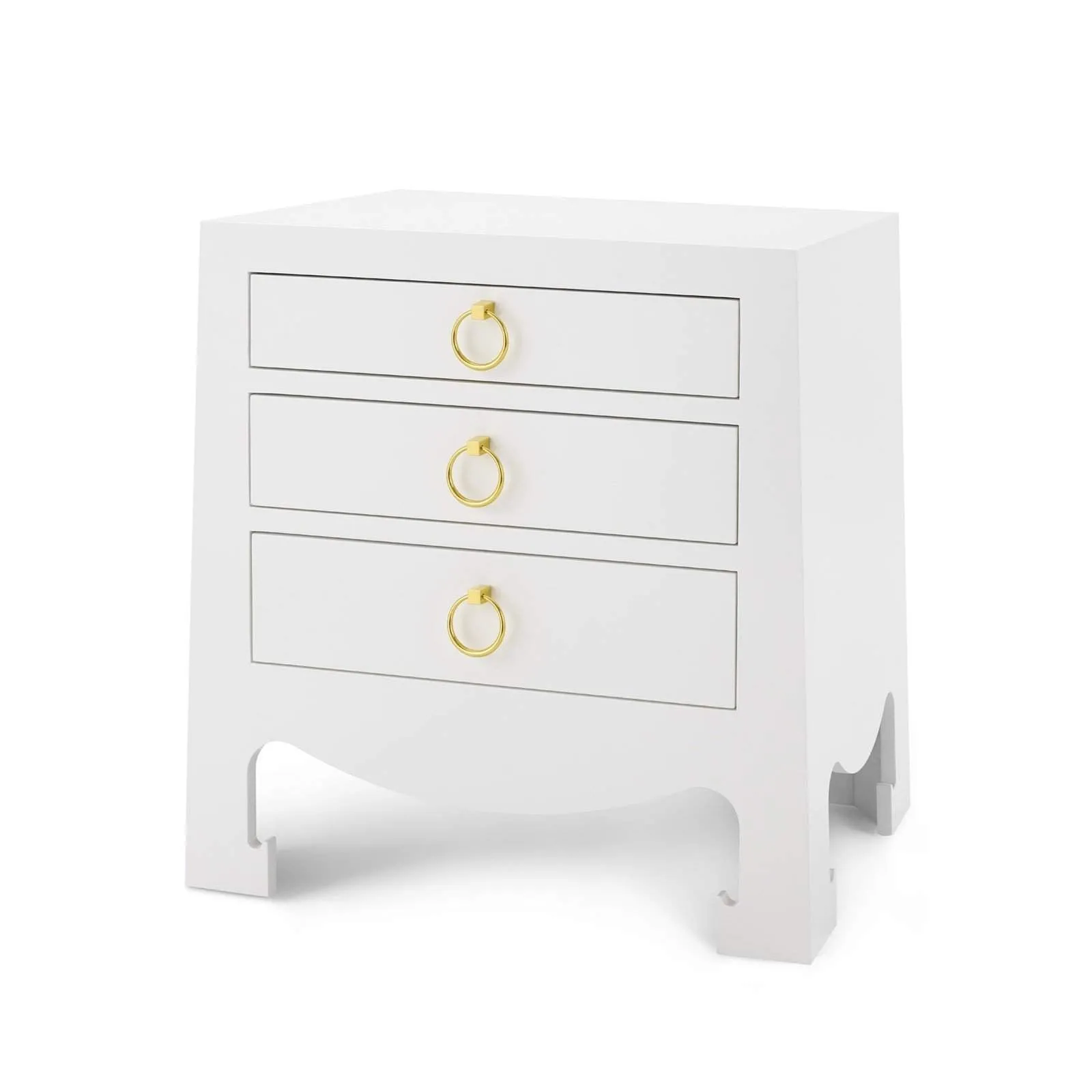 Jacqui 3-Drawer Side  Table / Chiffon White