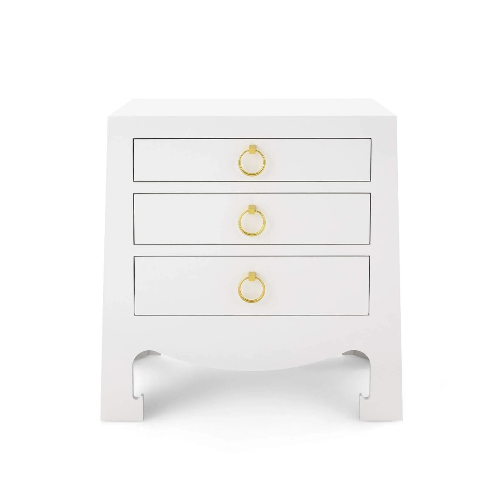 Jacqui 3-Drawer Side  Table / Chiffon White