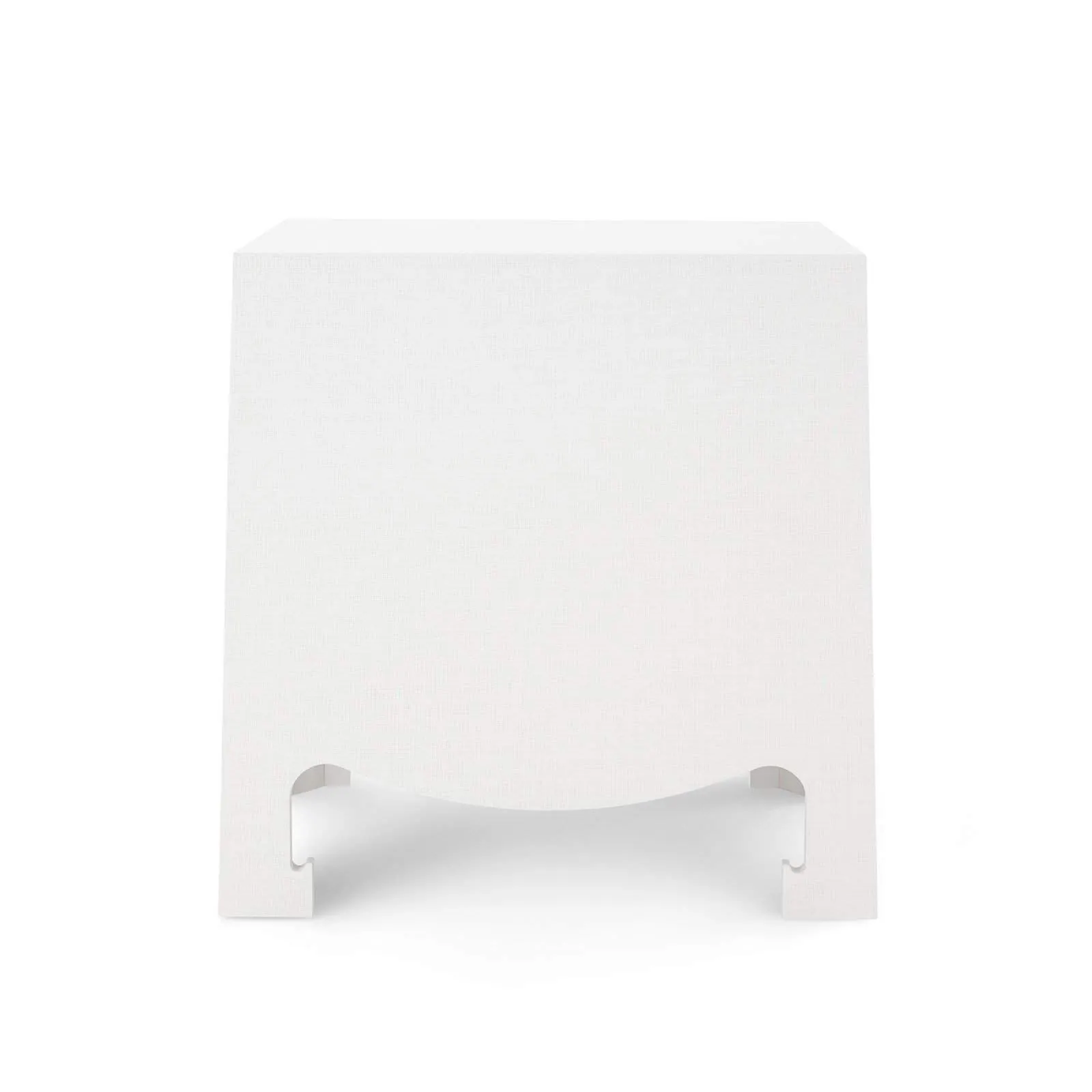 Jacqui Grasscloth 3-Drawer Side Table / Chiffon White