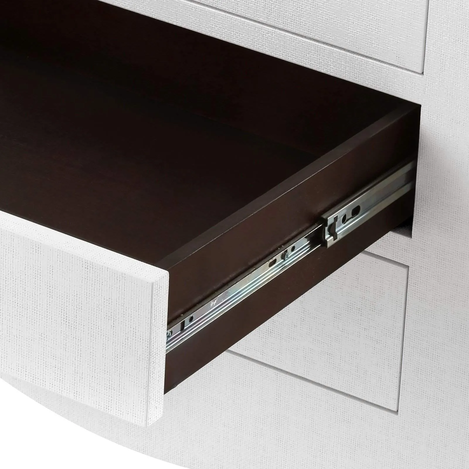 Jacqui Grasscloth 3-Drawer Side Table / Chiffon White
