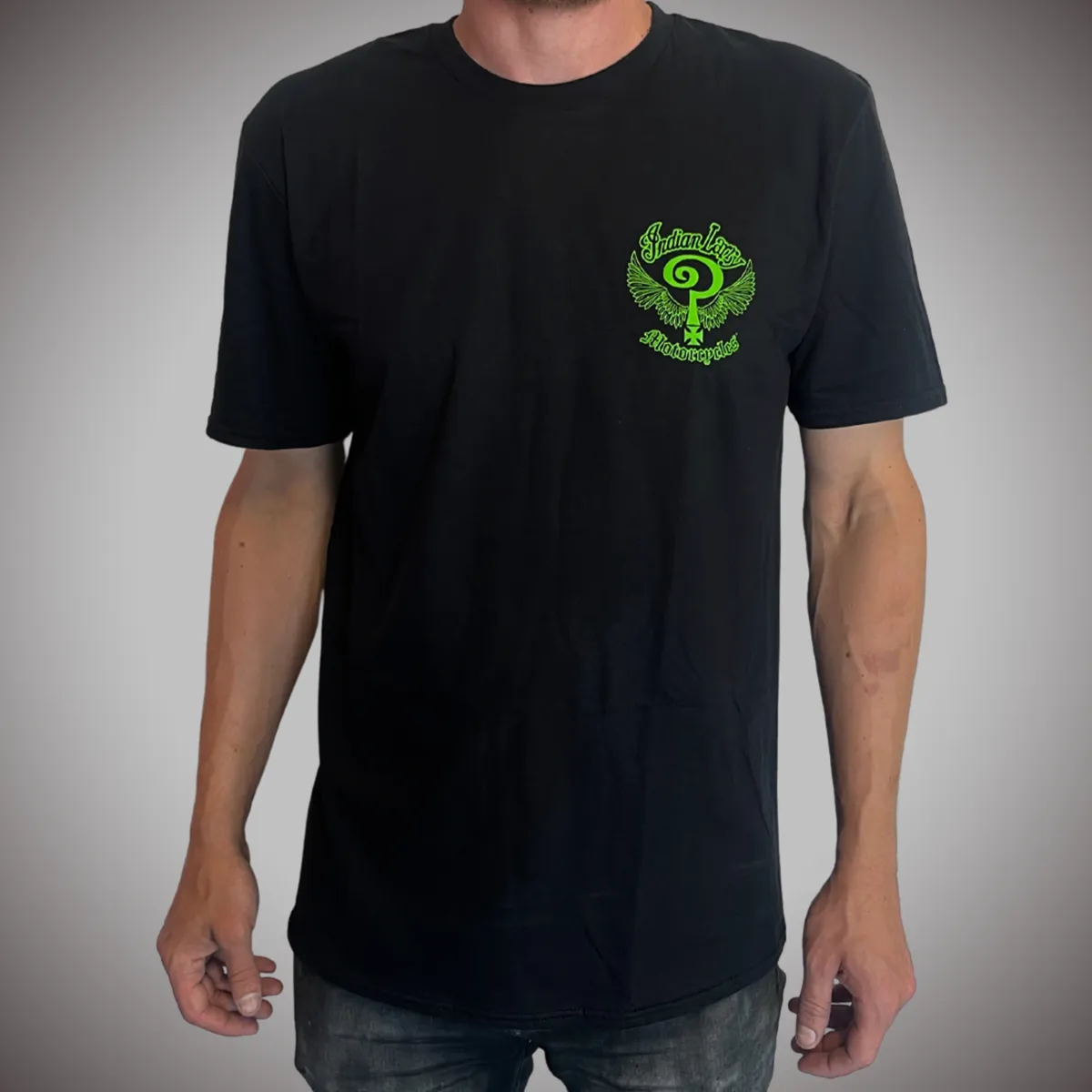 John's Tee - Green   Black