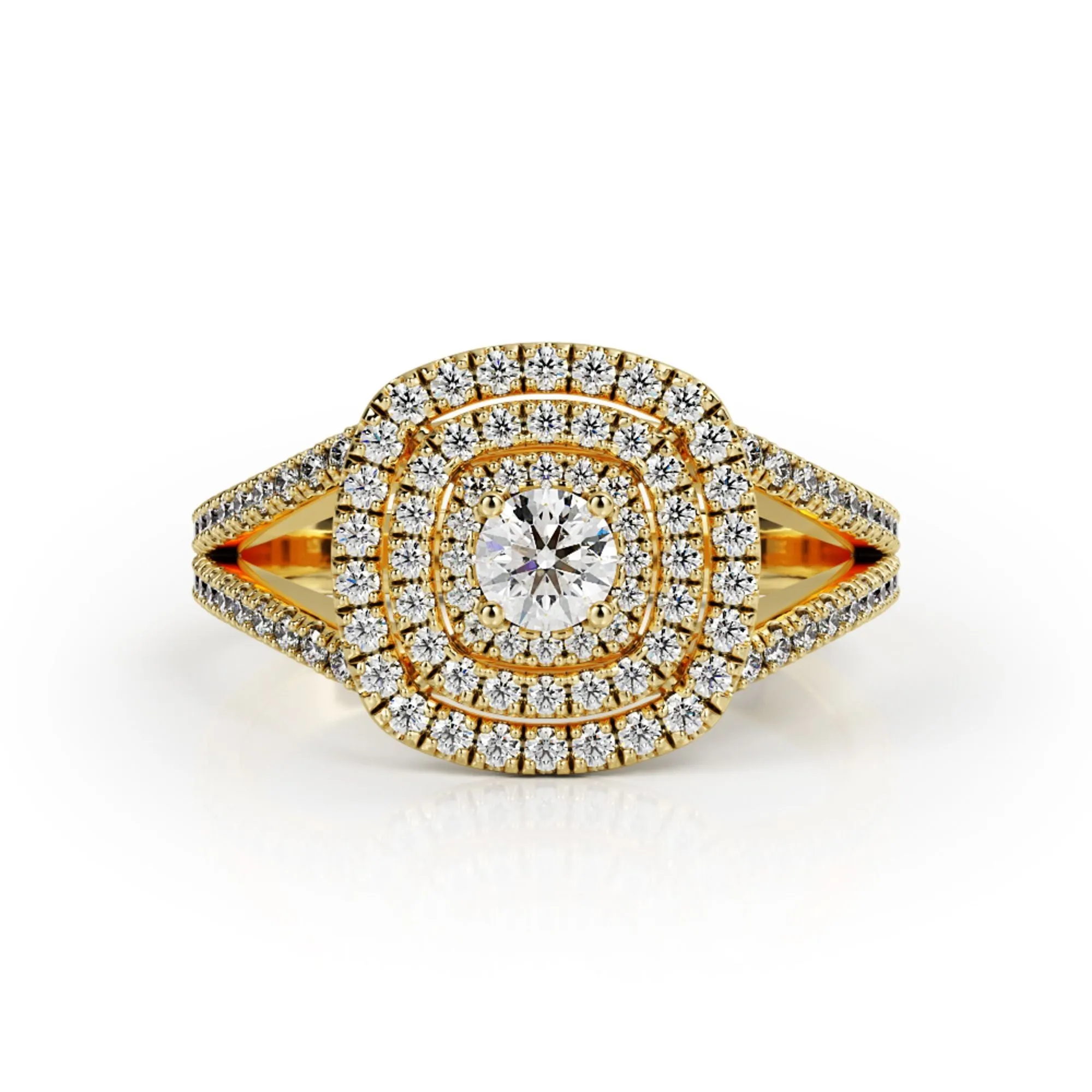 Jua Accent Diamonds Natural Round  Diamond Engagement Ring