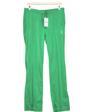 Juicy Couture Green Velour Track Pant With Dimante Logo UK L
