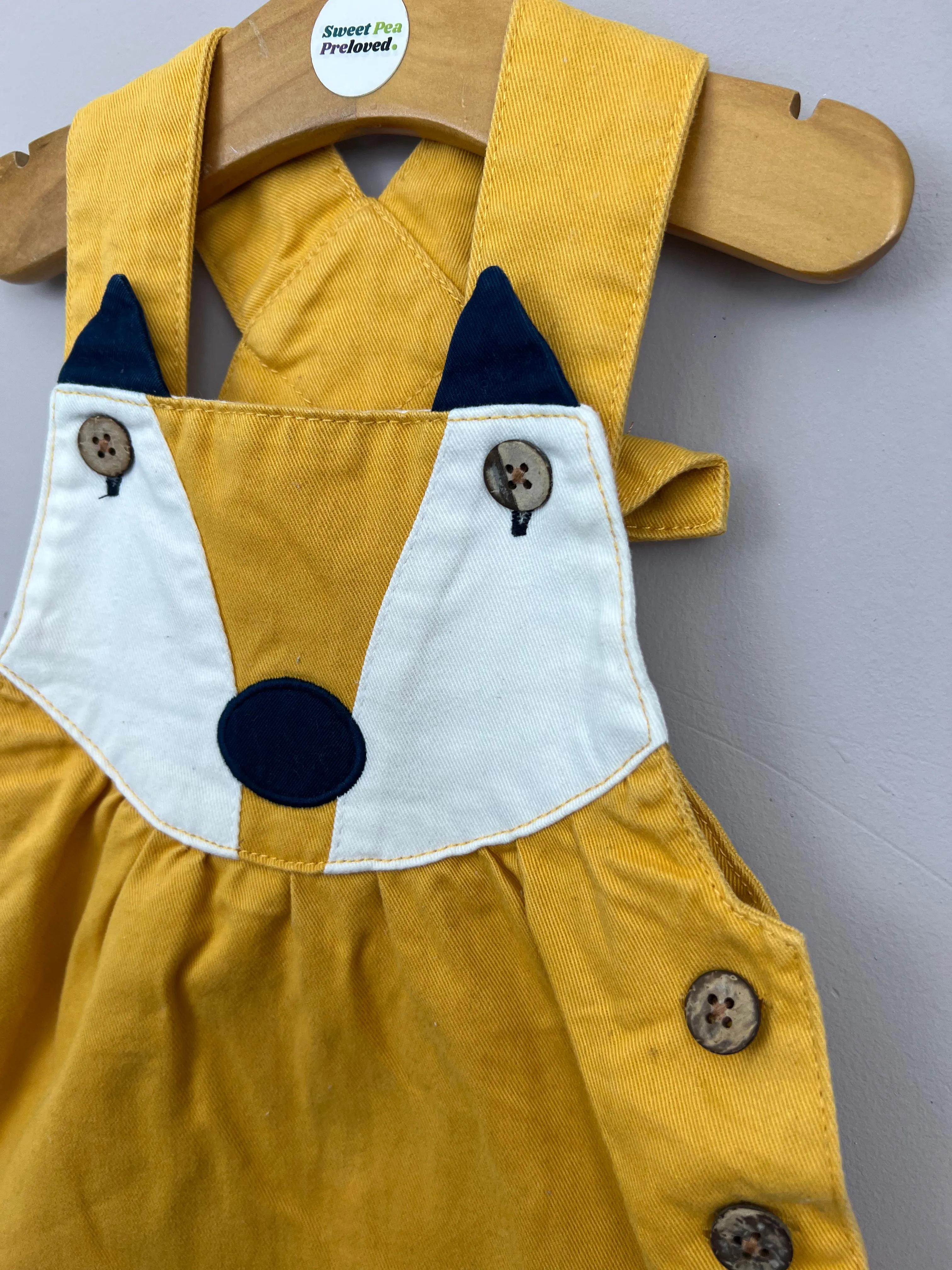 Kite Organic Mustard Fox dress 12-18m