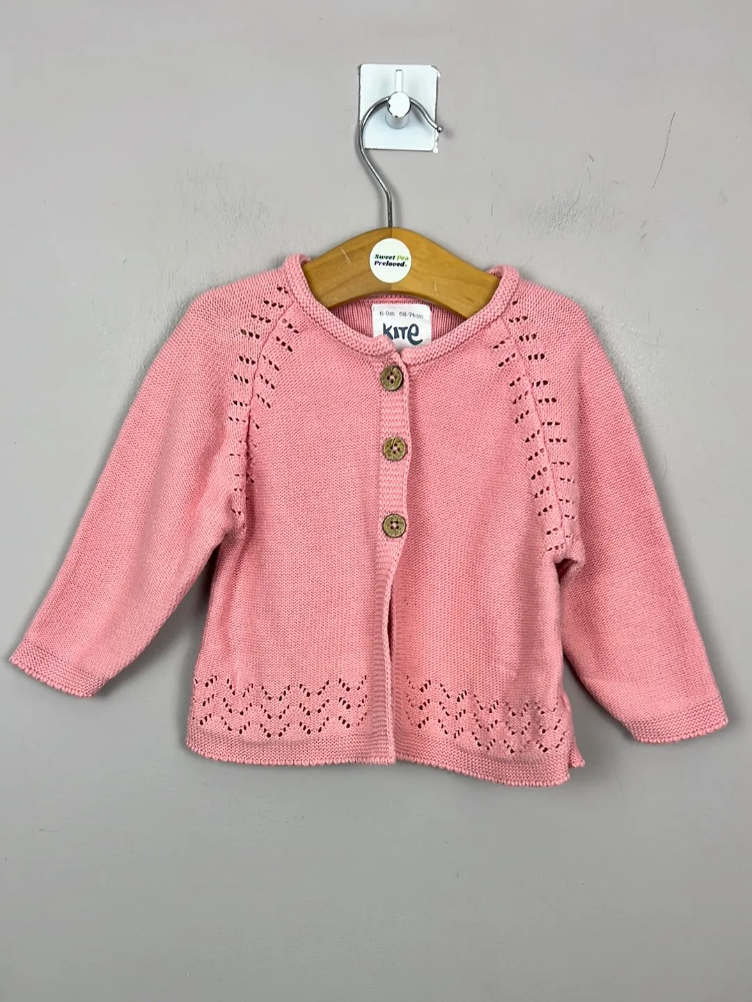 Kite Pink Pointelle Cardigan 6-9m