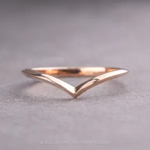 Knife Edge Vivian Wedding Band, 14k Rose Gold