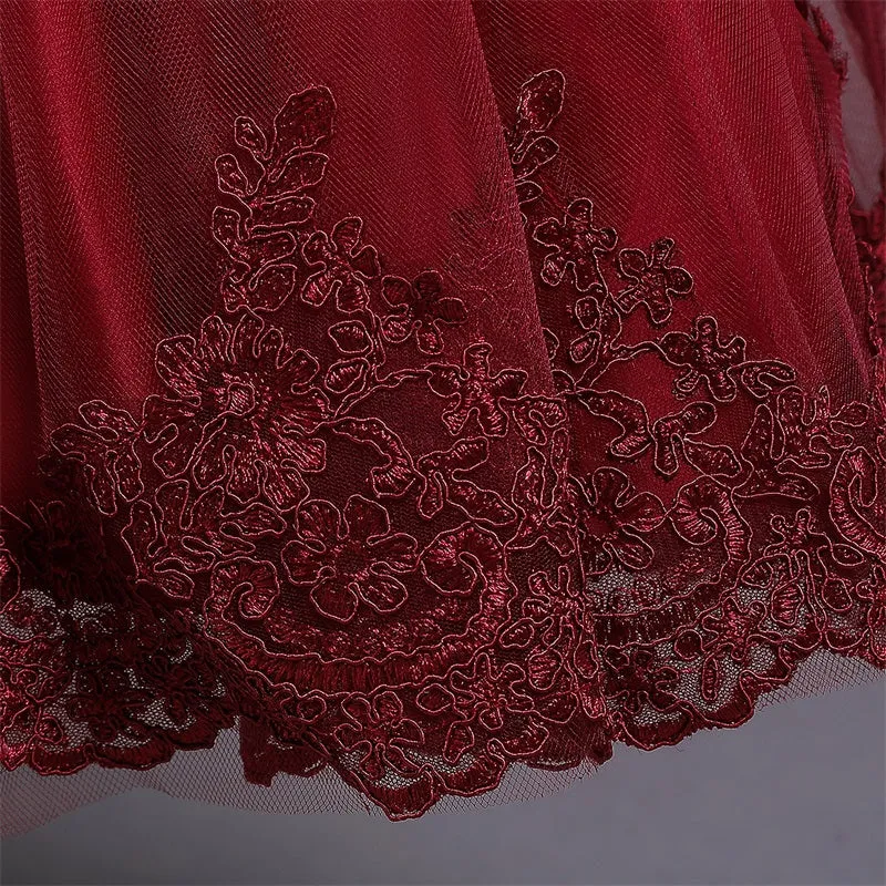 Lace Dresses Kids Flower Elegant
