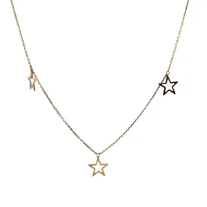 Ladies 14k yellow gold Dangle Star Anklet