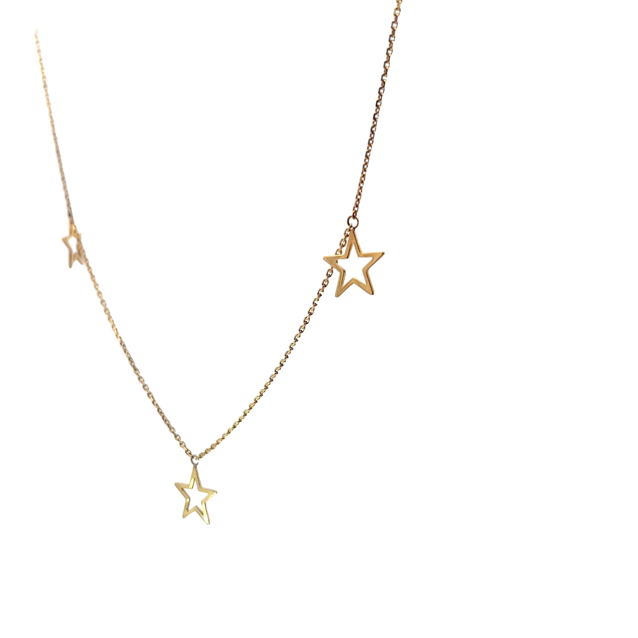 Ladies 14k yellow gold Dangle Star Anklet