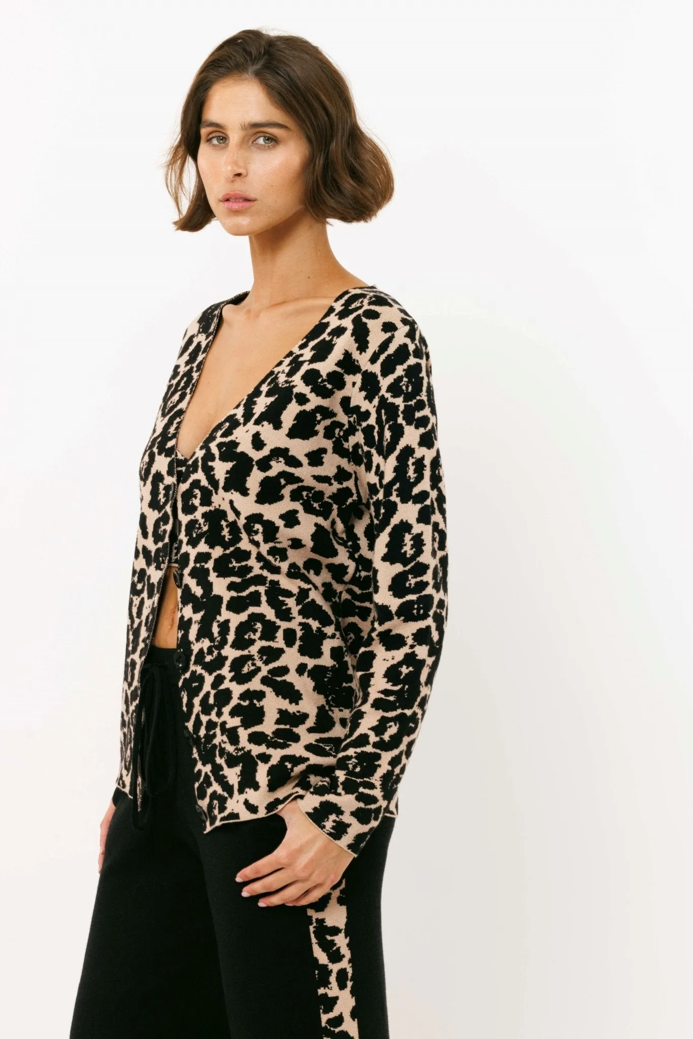 Leopard Knitted Cardigan