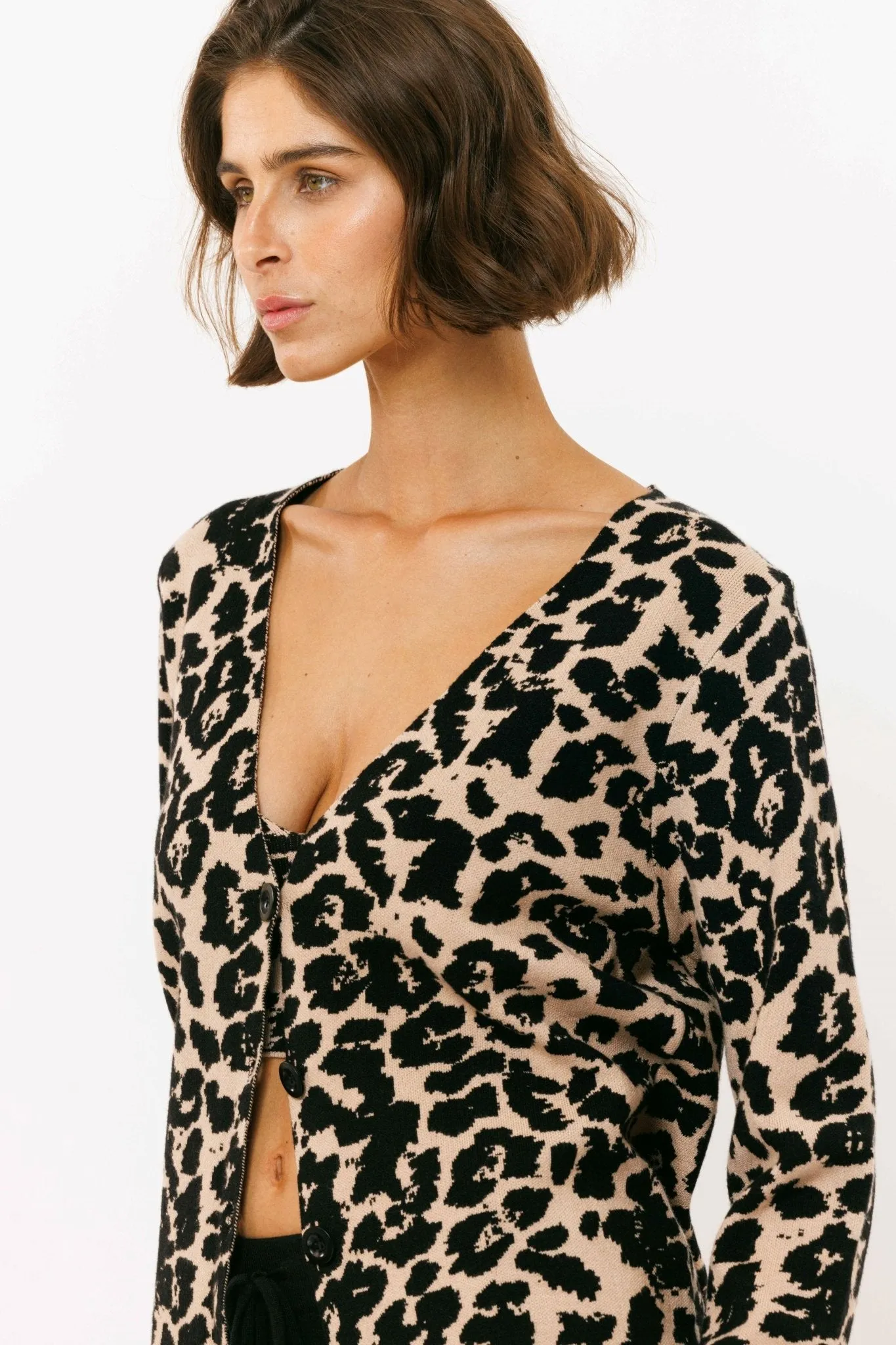 Leopard Knitted Cardigan
