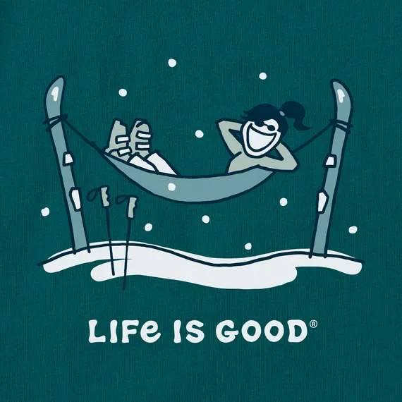 Life is Good Women's Jackie Ski Hammock Long Sleeve Crusher Tee