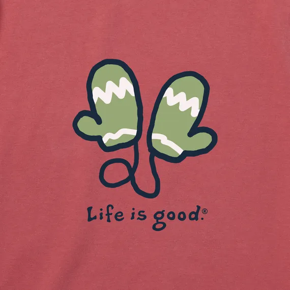 Life is Good Women's Vintage Mittens Long Sleeve Crusher Vee