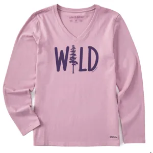 Life is Good Women's Wild Timber Long Sleeve Crusher Vee