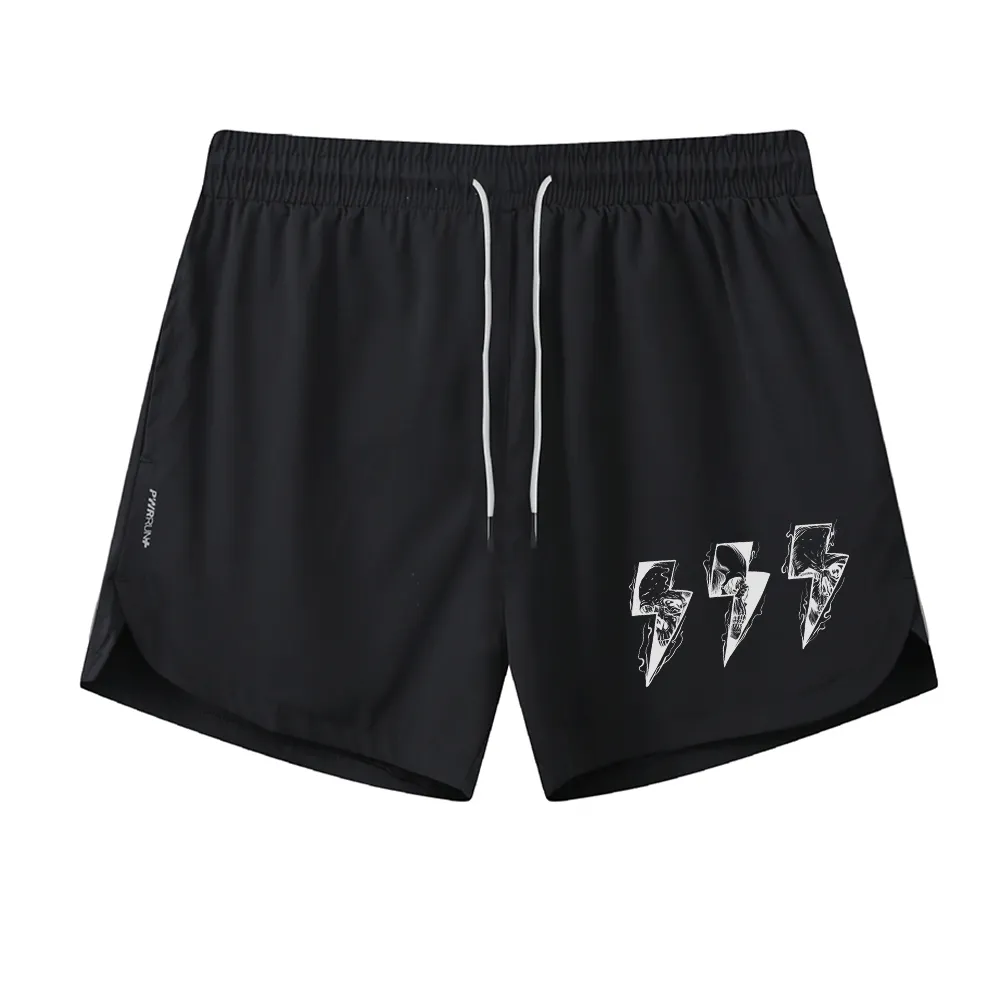 Lightning Skeleton Graphic Shorts